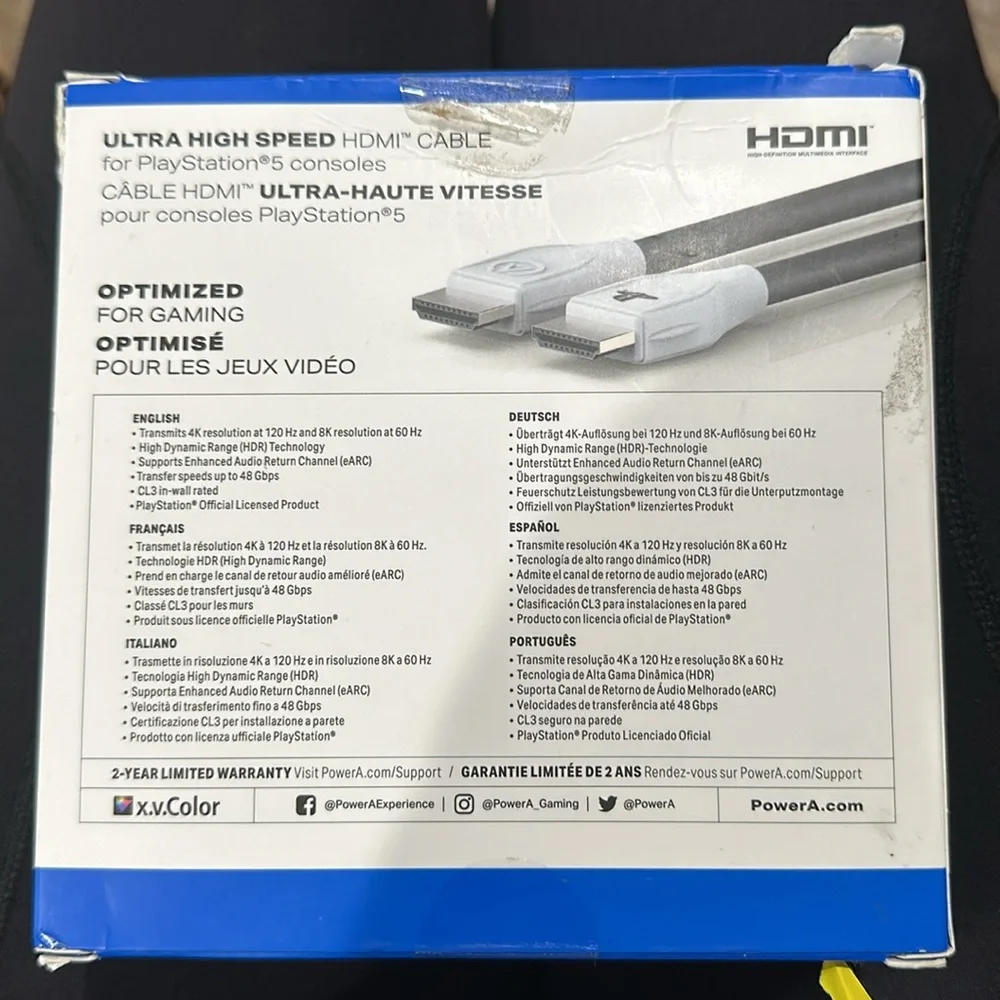 NWT play station HDMI high def multimedia interface. 8K 10ft HDR